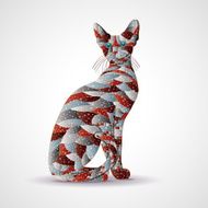 Abstract colorful cat
