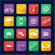 BMX Icons Flat Design
