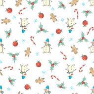 Christmas and New Year seamless vector pattern N2