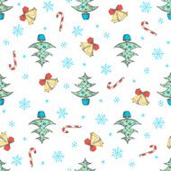 Christmas and New Year seamless vector pattern N3