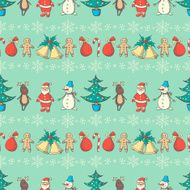Christmas and New Year seamless vector pattern N9