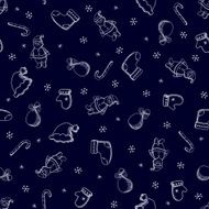 Christmas and New Year seamless vector pattern N11