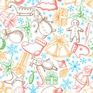 Christmas and New Year seamless vector pattern N14