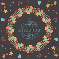 Greeting card with autumn frame