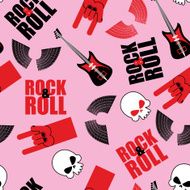 Rock and roll seamless pattern Symbol of rock music