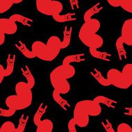 Heart rock hand sign seamless pattern Background for club