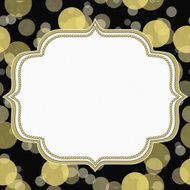 Yellow and Black Polka Dot Frame Background