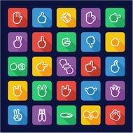 Hand Signs Icons Flat Design