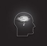 Vector icon of human head Idea in your mind Dark N2