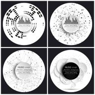 Set of 4 music album cover templates Abstract vector backgrounds N2