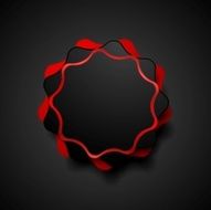 Abstract dark red wavy shape sticker