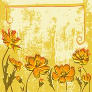Grunge background with wildflowers N2