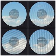 Set of 4 music album cover templates Blue cloudy sky