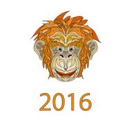 Fair Monkey 2016 year symbol cartoon