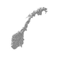 Map of Norway with lakes and rivers N2