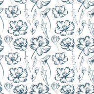 Seamless pattern with wildflowers N2