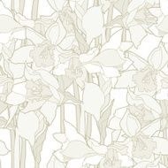 Seamless pattern with narcissus flowers