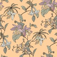 Seamless pattern with flowers orchids N2
