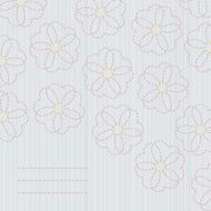 Japanese quilting Sashiko banner Sakura flowers N2