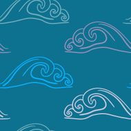Vector Waves Seamless Pattern