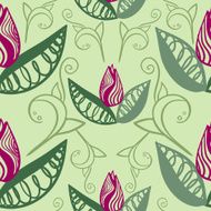 Vector Flower Tulip Seamless Pattern