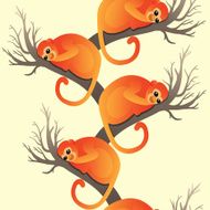 Vector lying Monkey Seamless pattern