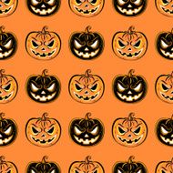 Seamless pattern with a pumpkin Halloween Party design template