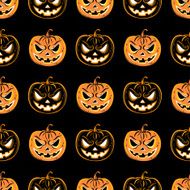 Seamless pattern with a pumpkin Halloween Party design template N2