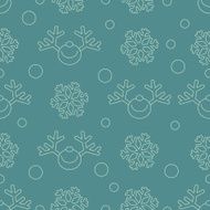 Background of deers and snowflakes