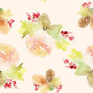 Seamless Christmas pattern Watercolor N7