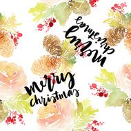 Seamless Christmas pattern Watercolor N9