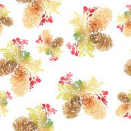 Seamless Christmas pattern Watercolor N10