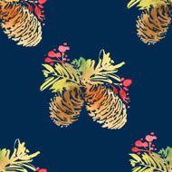 Seamless Christmas pattern Watercolor N12