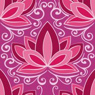 Vector Color Lotus Seamless Pattern