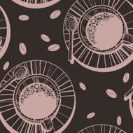 Vector Coffee Cup Seamless Pattern Illustration