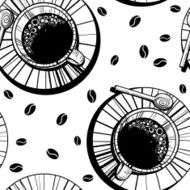 Vector Coffee Cup Seamless Pattern Illustration N2