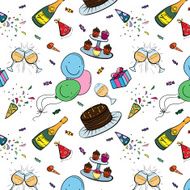 Vector Color Birthday Seamless Pattern