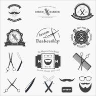 Big set of vintage barbershop logos N2