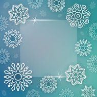 Abstract Christmas background with linear snowflakes N2