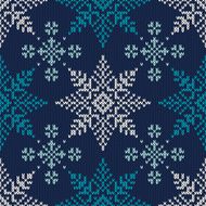 Winter Holiday Seamless Knitted Pattern with Snowflakes N2