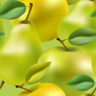 Seamless apple and pear gradient mesh pattern