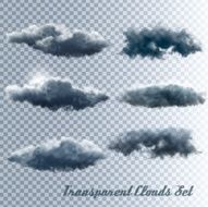 Set of transparent clouds Vector