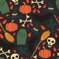 Pattern with traditional halloween elements