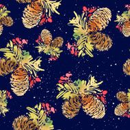 Seamless Christmas pattern Watercolor N13