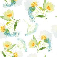 Seamless pattern with flowers watercolor Gentle colors Female N22