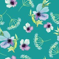 Seamless pattern with flowers watercolor Gentle colors Female N23