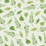 Green leafs seamless pattern in watercolor