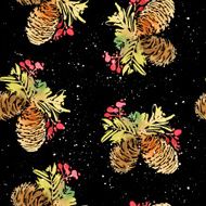 Seamless Christmas pattern Watercolor N15