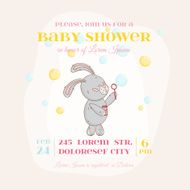 Baby Shower Card - with Bunny and Bubbles N2