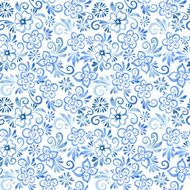 hand drawn watercolor flowers seamless pattern N7